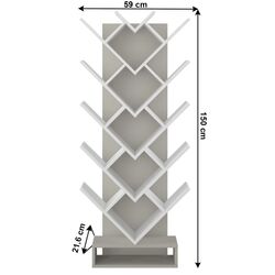 Etajera Tempo Kondela Vevey (White/Gray)