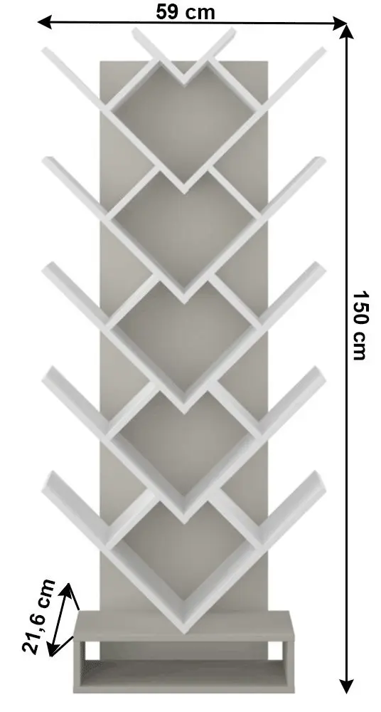 Etajera Tempo Kondela Vevey (White/Gray)