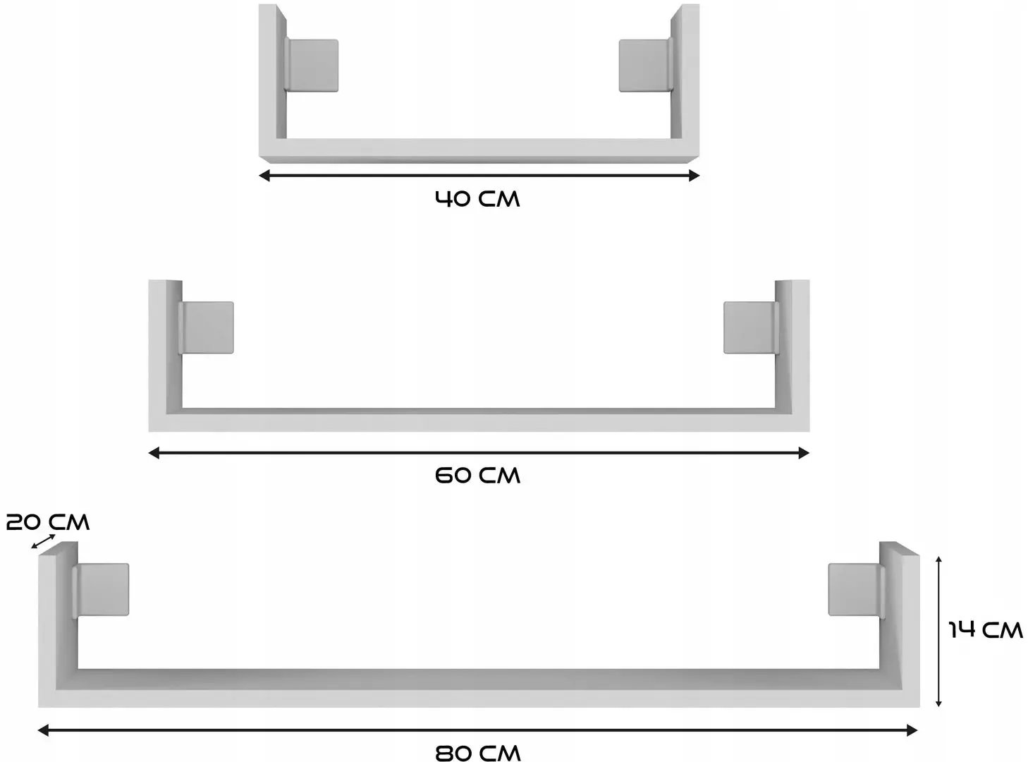 Набор полок TopEshop Mobi 3P (White Matt)