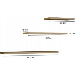 Set de rafturi TopEshop Tobi 3P (Artisan Oak) Thumb