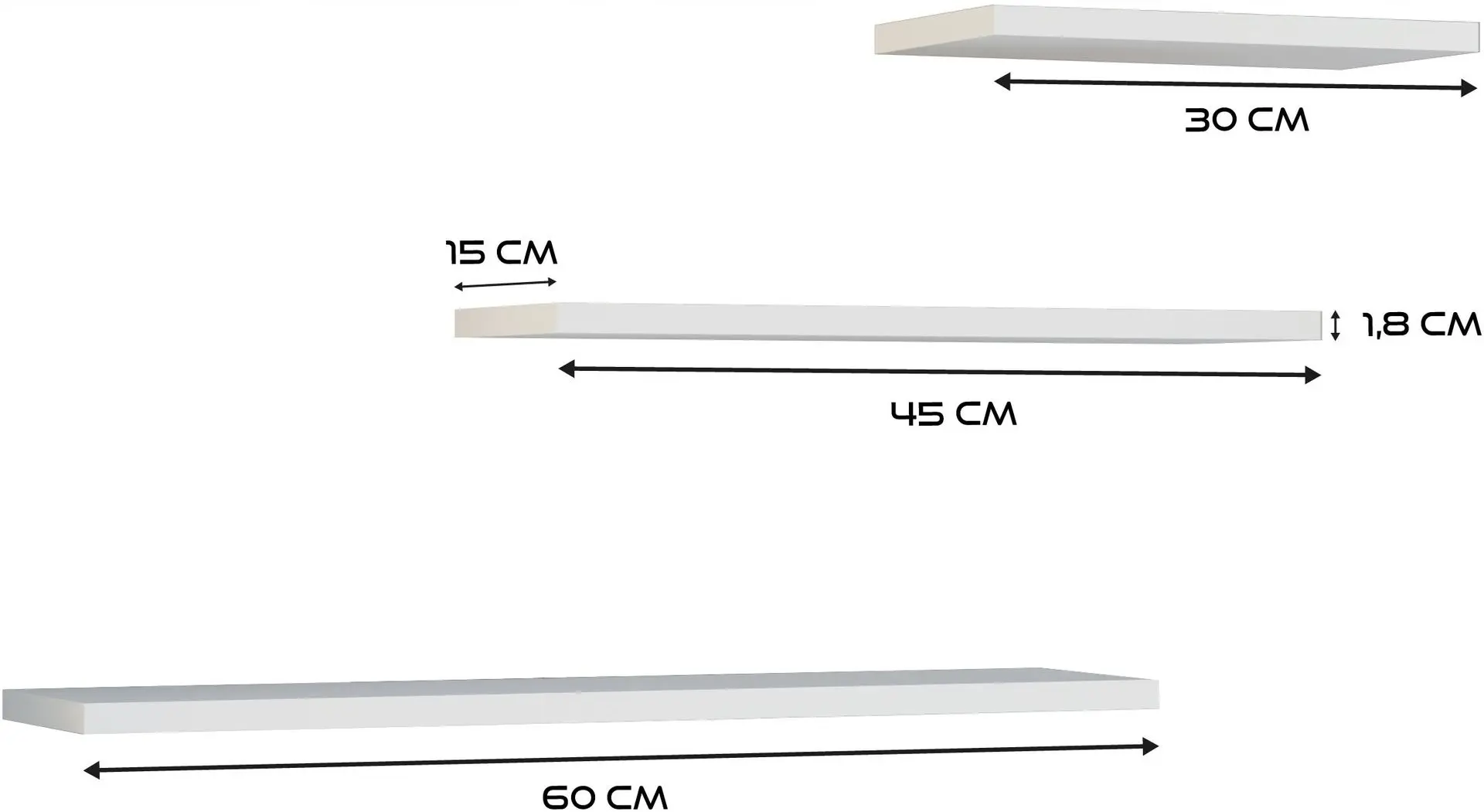 Набор полок TopEshop Tobi 3P (White Matt)