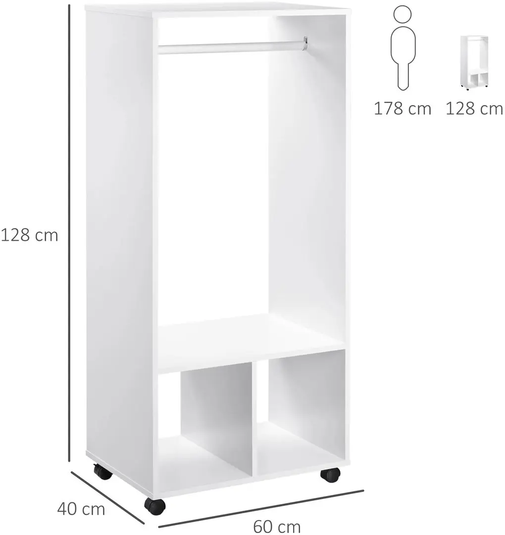 Система хранения Homcom 02-0602 60x40x128 cm (White)