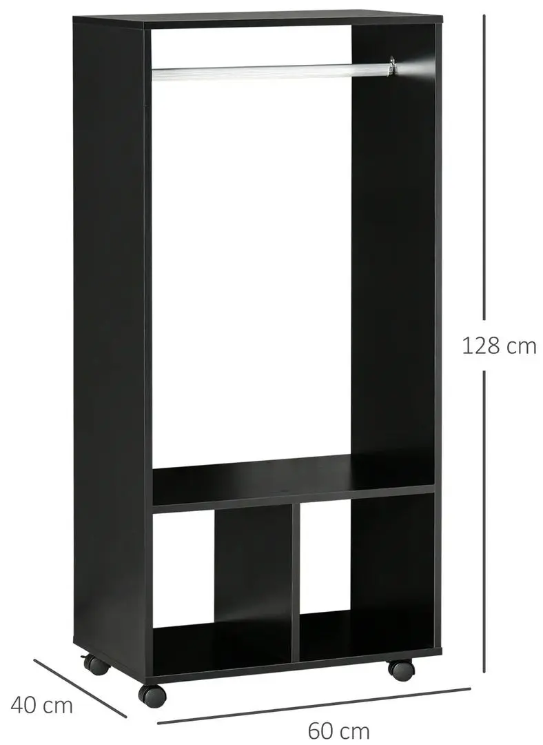 Sistem de depozitare Homcom 831-208BK 60x40x128 cm (Black)