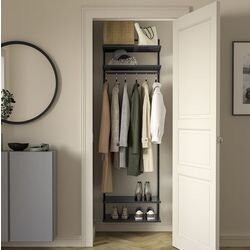 Sistem depozitare Ikea Boaxel rafturi/bara 62x40x201 (Antracit)