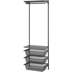 Sistem depozitare Ikea Boaxel rafturi/bara/cosuri 62x40x201 (Antracit) Thumb