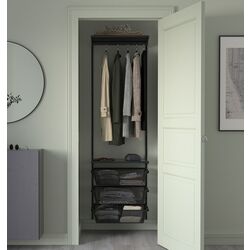 Sistem depozitare Ikea Boaxel rafturi/bara/cosuri 62x40x201 (Antracit)