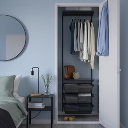 Sistem depozitare Ikea Boaxel rafturi/bara/cosuri 62x40x201 (Antracit) Thumb