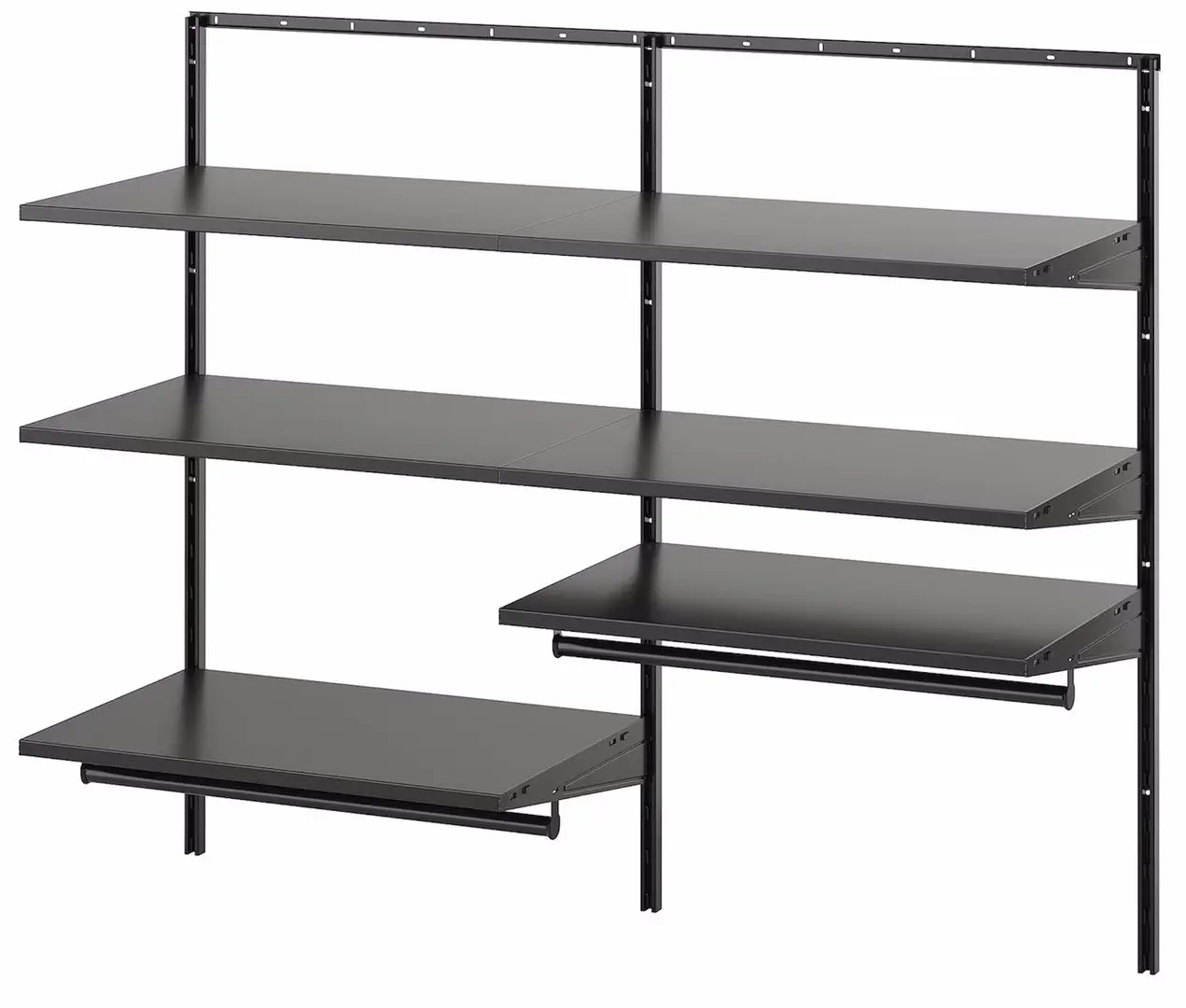 Sistem de depozitare Ikea Boaxel rafturi/bare 125x40x101 (Antracit)