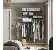 Sistem de depozitare Ikea Boaxel rafturi/bare 125x40x101 (Antracit)