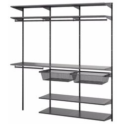 Система хранения Ikea Boaxel полки/штанги/2 корзины 187x40x201 (Антрацит) Thumb