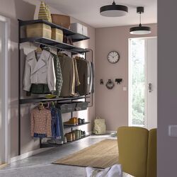 Система хранения Ikea Boaxel полки/штанги/2 корзины 187x40x201 (Антрацит) Thumb