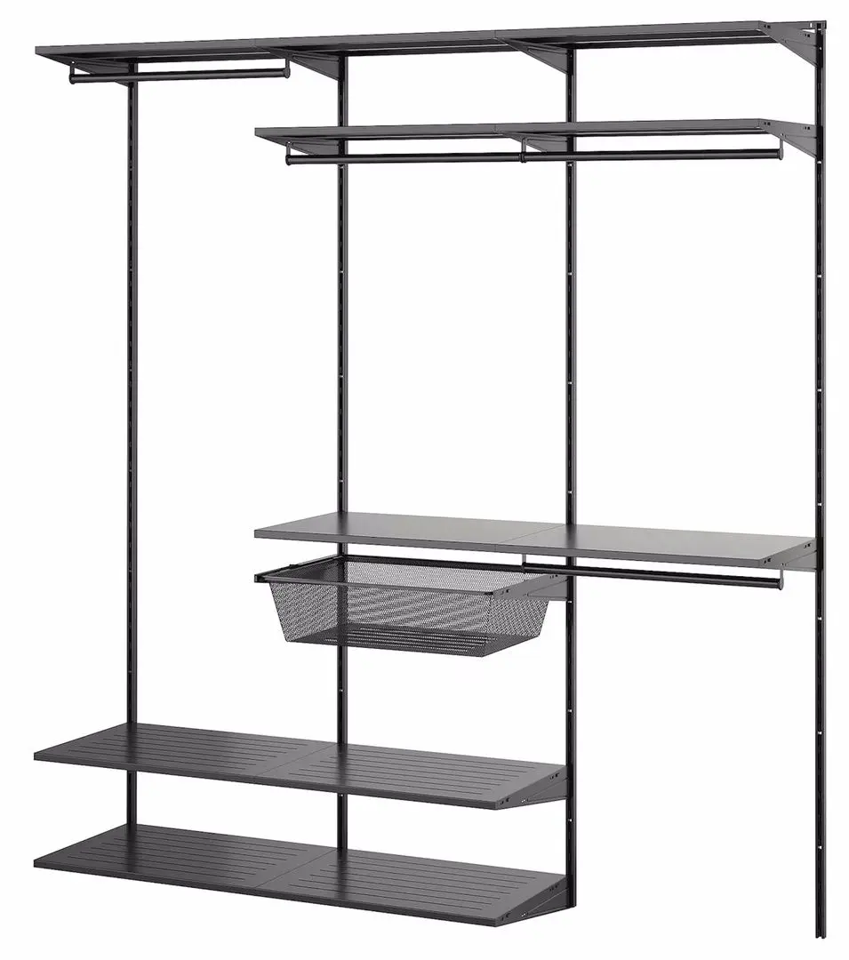 Система хранения Ikea Boaxel полки/штанги/корзина 187x40x201 (Антрацит) - 2