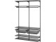 Sistem depozitare Ikea Boaxel rafturi/bare/cosuri 125x40x201 (Antracit)