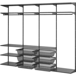 Sistem depozitare Ikea Boaxel rafturi/bare/cosuri 250x40x201 (Antracit) Thumb