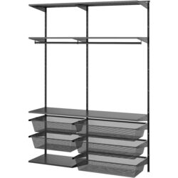 Система хранения Ikea Boaxel полки/штнги/корзины 145x40x201 (Антрацит) Thumb