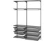 Sistem depozitare Ikea Boaxel raftrui/bare/cosuri 145x40x201 (Antracit)