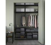 Sistem depozitare Ikea Boaxel raftrui/bare/cosuri 145x40x201 (Antracit)