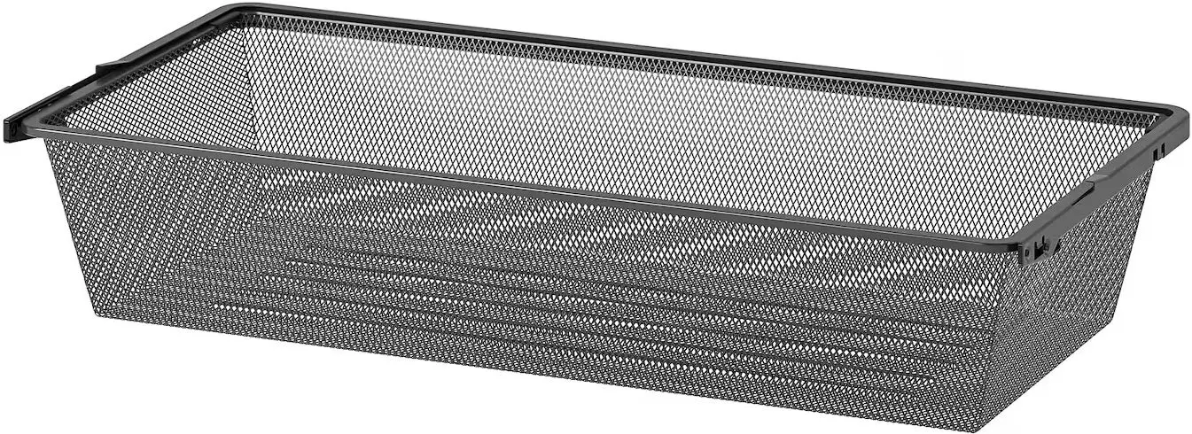 Система хранения Ikea Boaxel полки/штнги/корзины 145x40x201 (Антрацит)