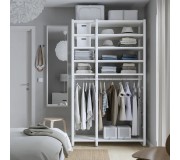 Sistem depozitare Ikea Elvarli 125x55x216 (Alb)