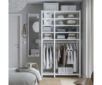 Sistem depozitare Ikea Elvarli 125x55x216 (Alb)