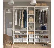 Sistem depozitare Ikea Elvarli 205x55x216 (Alb)