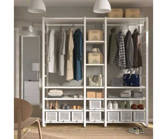 Sistem depozitare Ikea Elvarli 205x55x216 (Alb)