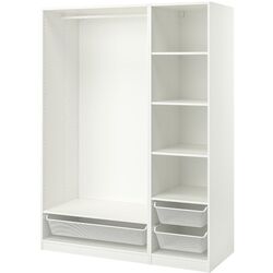 Sistem depozitare Ikea Pax rafturi/bara/cosuri 150x58x201 (Alb) Thumb