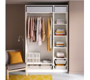 Sistem depozitare Ikea Pax rafturi/bara/cosuri 150x58x236 (Alb)