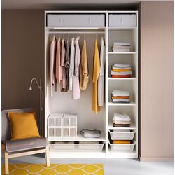 Sistem depozitare Ikea Pax rafturi/bara/cosuri 150x58x236 (Alb)