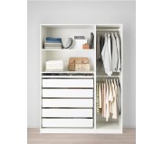 Sistem depozitare Ikea Pax rafturi/bare/sertare 150x58x201 (Alb)