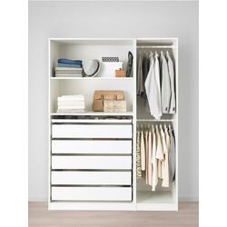 Sistem depozitare Ikea Pax rafturi/bare/sertare 150x58x201 (Alb)