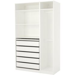 Sistem depozitare Ikea Pax rafturi/bare/sertare 150x58x236 (Alb) Thumb