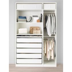 Sistem depozitare Ikea Pax rafturi/bare/sertare 150x58x236 (Alb)