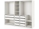 Sistem depozitare Ikea Pax rafturi/bare/sertare 250x58x201 (Alb)