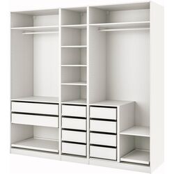 Sistem depozitare Ikea Pax rafturi/bare/sertare 250x58x236 (Alb) Thumb