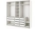 Sistem depozitare Ikea Pax rafturi/bare/sertare 250x58x236 (Alb)