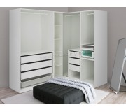 Sistem depozitare Ikea Pax rafturi/bare/sertare/cos 210/160x201 (Alb)