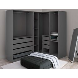 Система хранения Ikea Pax полки/штанги/ящики/корзина 210/160x201 (Темно-серый)
