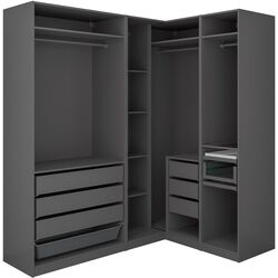 Sistem depozitare Ikea Pax rafturi/bare/sertare/cos 210/160x236 (Gri inchis) Thumb