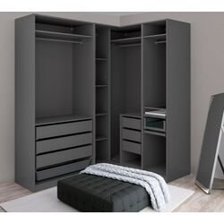 Система хранения Ikea Pax полки/штанги/ящики/корзина 210/160x236 (Темно-серый)
