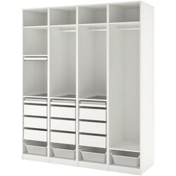 Sistem depozitare Ikea Pax rafturi/bare/sertare/cosuri 200x58x236 (Alb) Thumb