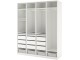 Sistem depozitare Ikea Pax rafturi/bare/sertare/cosuri 200x58x236 (Alb)