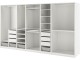 Sistem depozitare Ikea Pax rafturi/bare/sertare/cosuri 375x58x201 (Alb)