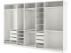 Sistem depozitare Ikea Pax rafturi/bare/sertare/cosuri 375x58x236 (Alb)