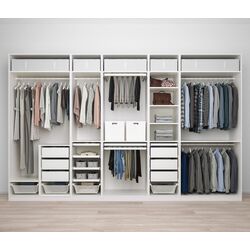 Sistem depozitare Ikea Pax rafturi/bare/sertare/cosuri 375x58x236 (Alb)