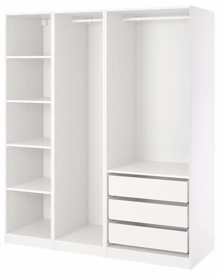 Sistem depozitare Ikea Pax bare/rafturi/sertare 175x58x201 (Alb)