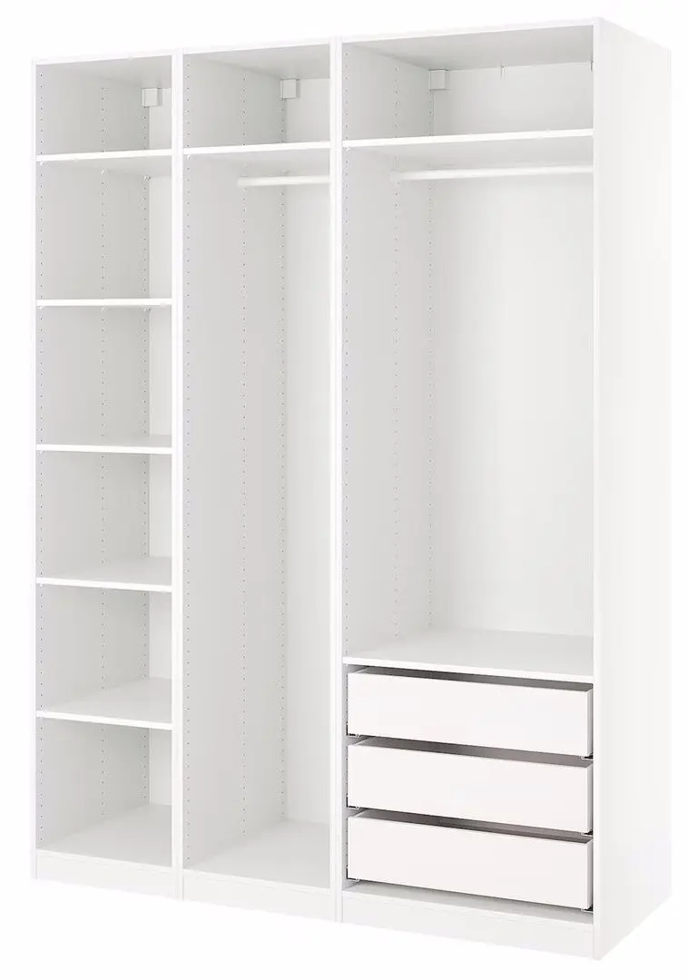 Sistem depozitare Ikea Pax bare/rafturi/sertare 175x58x236 (Alb)