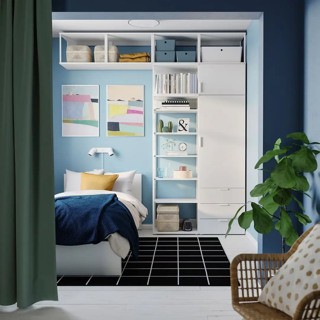 Sistem depozitare Ikea Platsa/Fonnes 2 usi/3 sertare/rafturi/bara 240x42x261 (Alb)