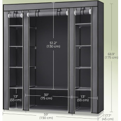 Sistem depozitare Songmics LSF03G (Grey) Thumb