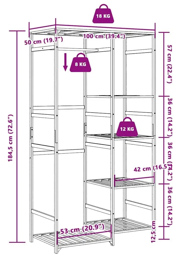 Sistem de depozitare VidaXL 4008920 (Bamboo)